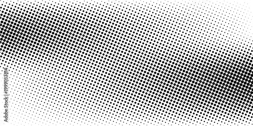 Set of halftone dots gradient pattern texture isolated on white background. Straight dotted spots using halftone circle dot raster texture. Vector blot half tone collection.