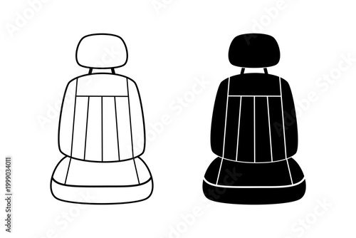 Car seat icon Element for design isolated on white background, for web and app. Flat vector illustration