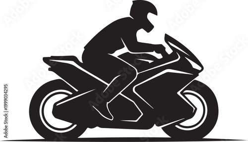 Motorcycle rider silhouette, motorbike vector icon, biker graphic, motorcycle illustration