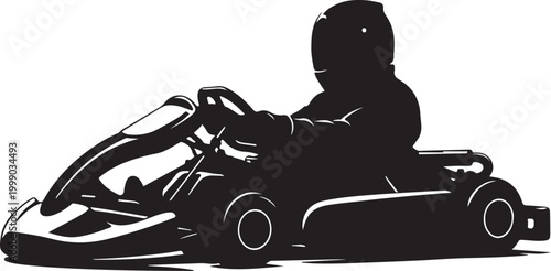 Go-kart, racing kart, karting, black silhouette, speedster, racing vehicle