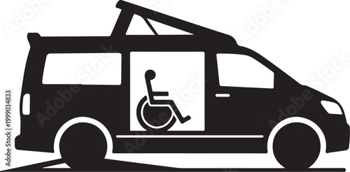 Accessible van, wheelchair symbol, disability transport, vehicle icon