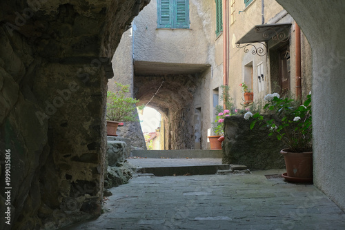 Il villaggio di Cornice nel territorio comunale di Sesta Godano in provincia di La Spezia, Liguria, Italia.