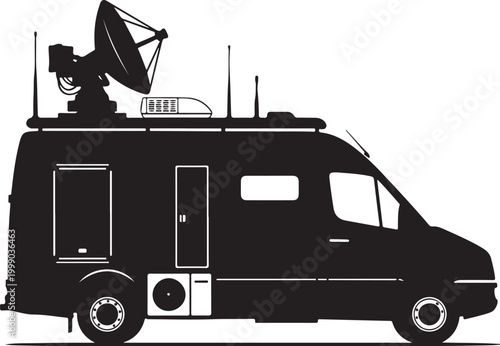 Satellite News Van, Broadcast Truck, Mobile Studio, Television Vehicle