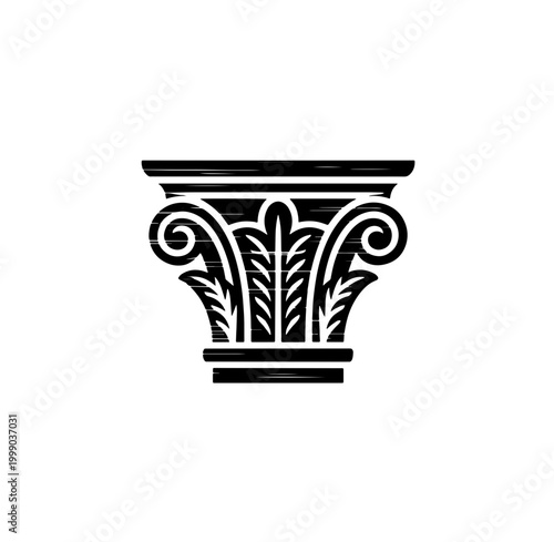 Line drawing of historic Roman columns sculptur and landmarks  Set of decorative architectural elements, including ornate columns and balusters, in a classic style, isolated on a white background.

