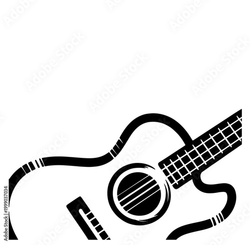 Music Doodle Vector   Hand drawn sketch of guitar 