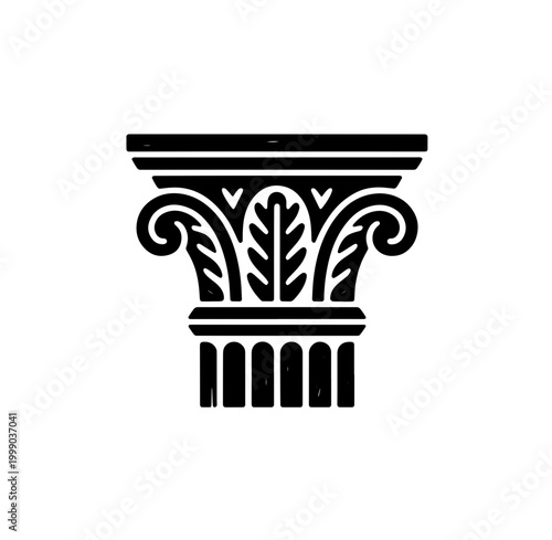 Line drawing of historic Roman columns sculptur and landmarks  Set of decorative architectural elements, including ornate columns and balusters, in a classic style, isolated on a white background.

