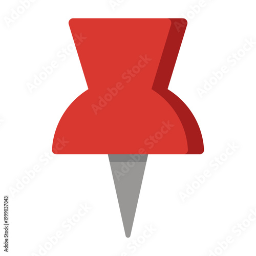 Red Thumbtack Map Pin isolated on transparent background.