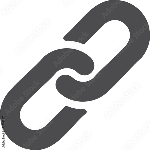 Link icon vector illustration, simple black connection chain symbol isolated on transparent background