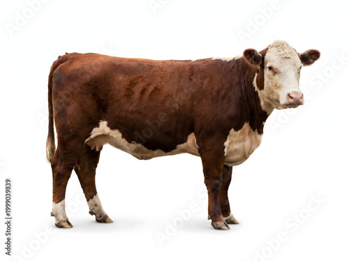 Australian Cow Isolated on White Background