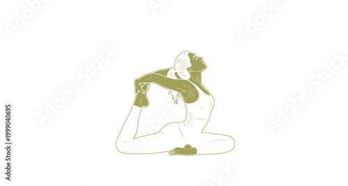 woman performing yoga pose on transparent background