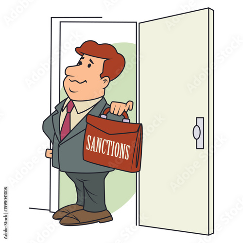 Confident man bringing tough sanctions.