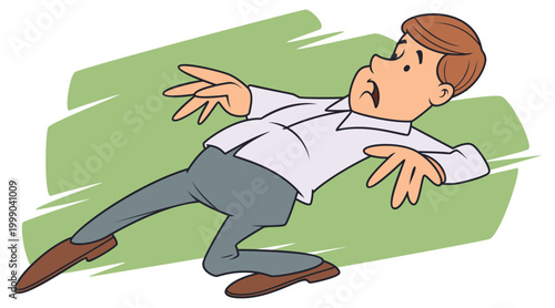 Cunning man sneaking around quietly.