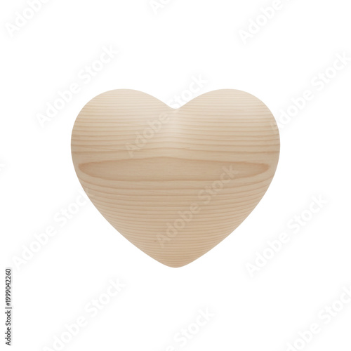 Wood Heart Icon, isolated on a transparent background