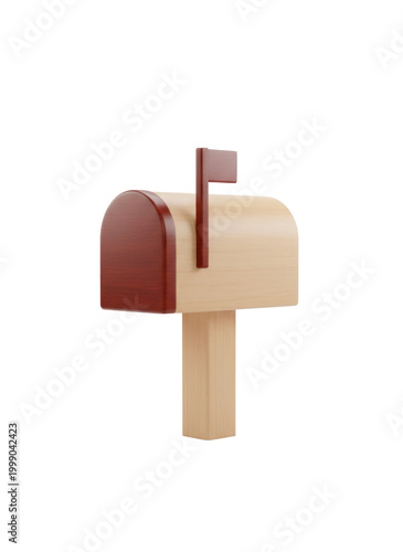 Wood Mailbox Dual-Tone, isolated on a transparent background