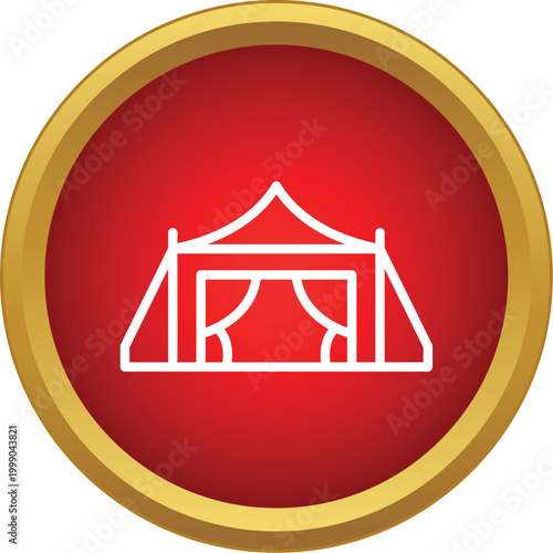 Marquee icon representing a temporary shelter for various outdoor gatherings and events