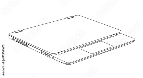 Vector illustration of a modern laptop computer, versatile design for technology and business concepts