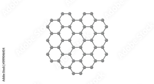 Vector graphic depicting a precise hexagonal carbon lattice, an essential molecular structure in advanced material science, ideal for illustrating graphene and nanotechnology concepts