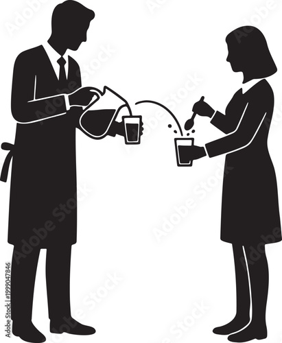 310_A waiter pouring a drink_traced