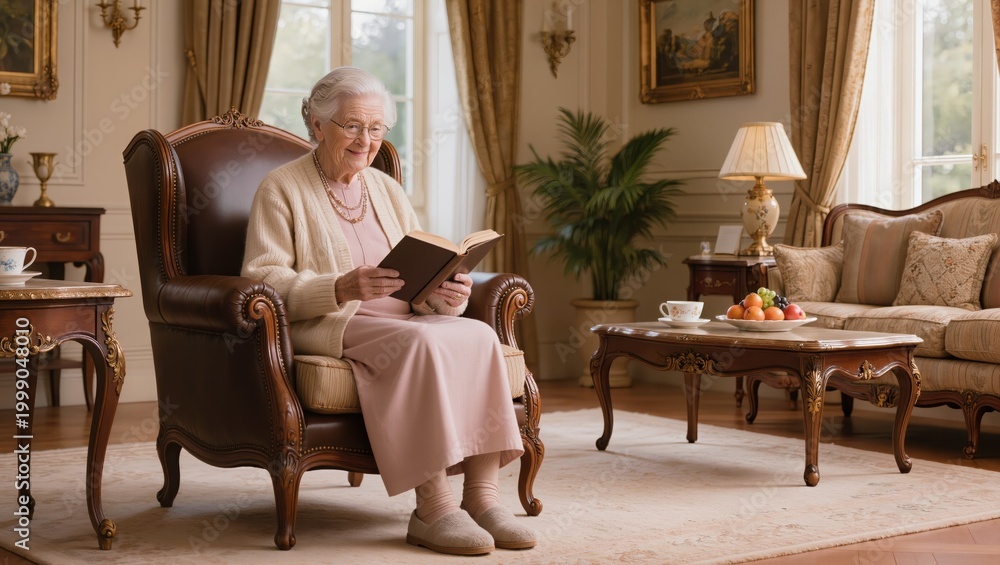 Obraz premium Senior woman reading book