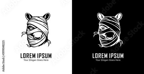 Logo design in the form of a tapir head wrapped in a bandage
