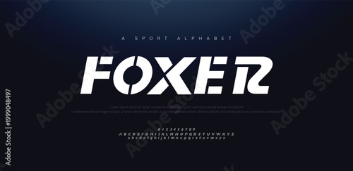 Sport modern creative alphabet fonts and number. Typography, abstract technology, fashion, digital, future creative logo font. vector illustration