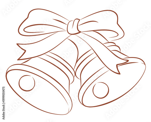 Sketch bells with a bow.
