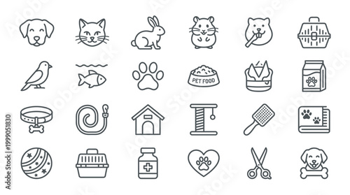 Variety of pet icons and symbols.