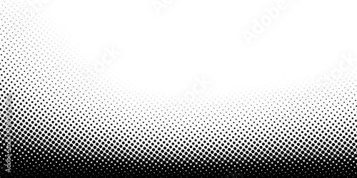 Halftone texture with gradient in grunge style. Faded dot background . Black retro geometric pattern in manga, anime style. Pop art style dot gradation . Vector illustration
