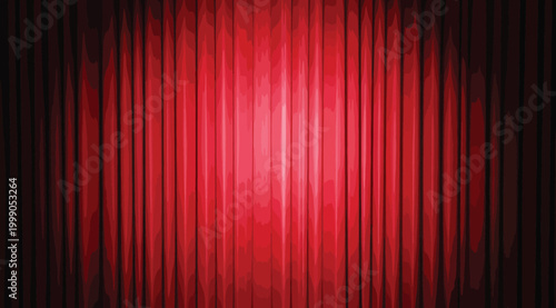 Red stage curtain background with dramatic lighting
