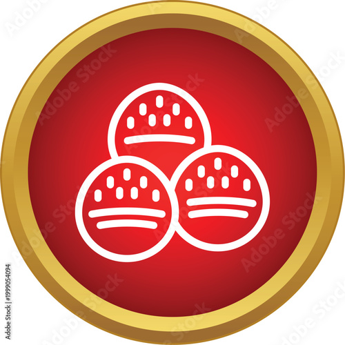 Falafel balls icon in a flat design style, representing vegetarian cuisine and healthy eating