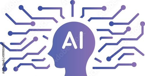 生成AI 人工知能 AI テクノロジー デジタル ネットワーク DX ビジネス 背景イメージ 紫