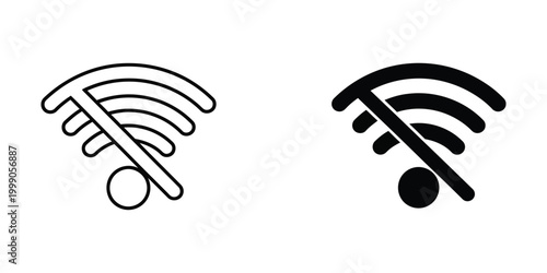 Comparison of wireless signal strength indicators with different styles and colors