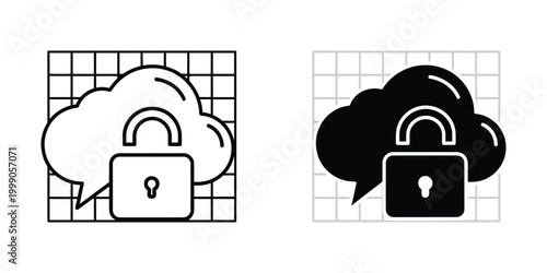 Secure cloud storage with a locked device symbolizing data protection and privacy