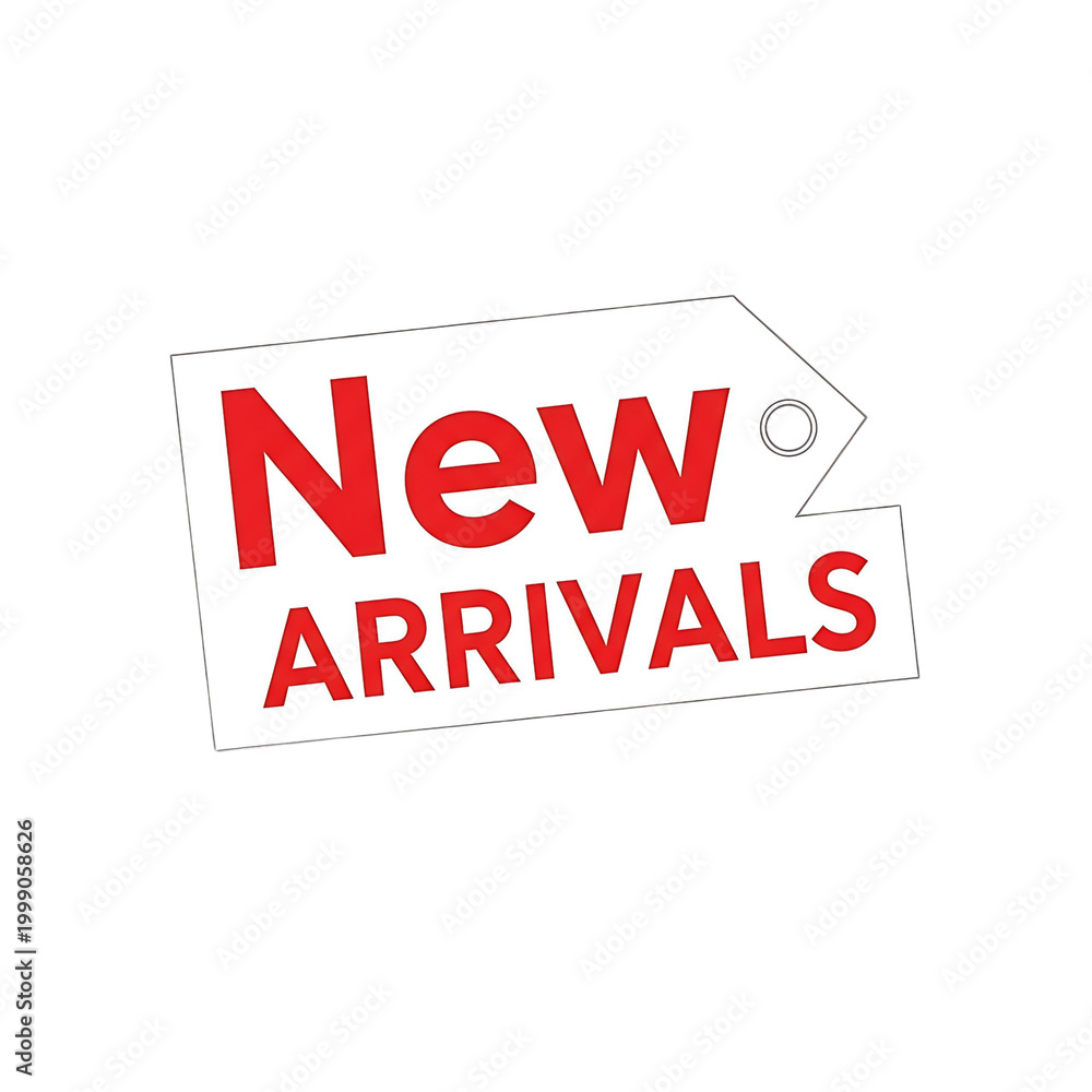 Fototapeta premium Red and white neon text new arrivals sign vector banner