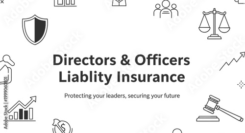 Directors and Officers Liability Insurance banner with business and legal icons.