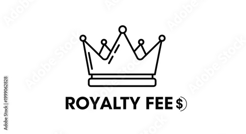 Royalty Fee Concept Illustration with Crown and Dollar Symbol