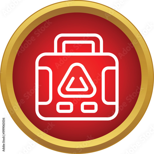 Automated external defibrillator medical equipment icon for emergency life saving assistance