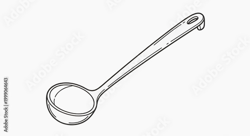 Vector illustration of a basic kitchen ladle, essential serving tool for food preparation and culinary design