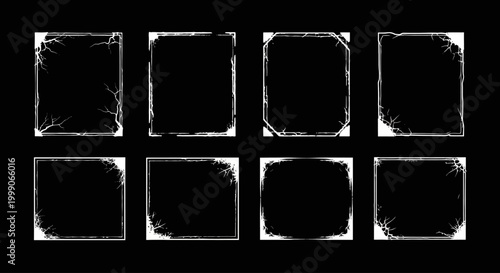 Collection of distressed grunge borders and frames with a weathered, vintage texture for creative projects