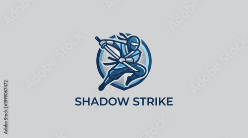 This striking logo features a skilled ninja in action, encapsulating the essence of agility and stealth, perfect for martial arts branding or gaming.