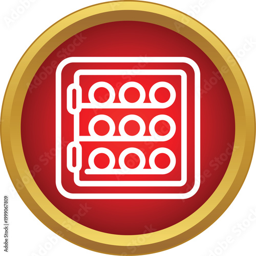 Wine cooler cabinet preserving bottles on shelves within a red circle