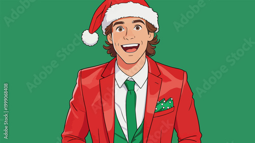 Cheerful Christmas Themed Stylish Male Portrait