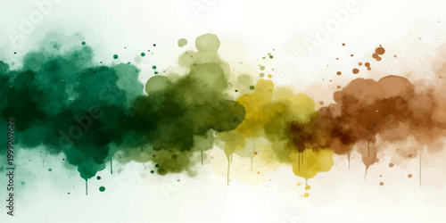 An artistic watercolor vector background featuring a colorful grunge pattern with vibrant ink splashes, rainbow paint splatters, and decorative texture elements for a creative wallpaper design