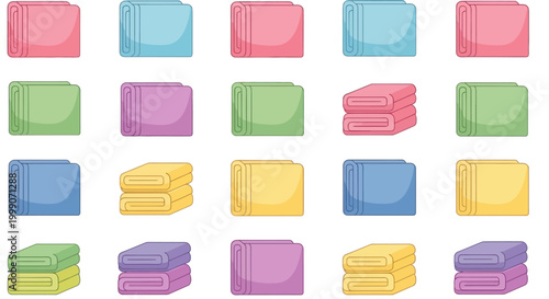Colorful Stacked Towels Set Illustration