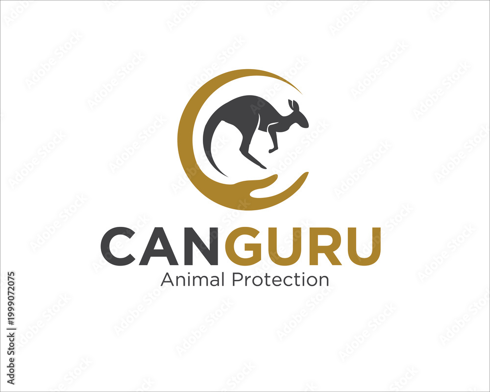 Fototapeta premium kangaroo care logo designs for animal protection