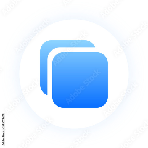Modern blue copy icon for file duplication and document management apps