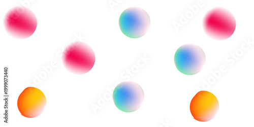 PrintSet color circle gradient noise gradation. Abstract colorful watercolor blur mesh on isolated transparent background. Circle shape png.