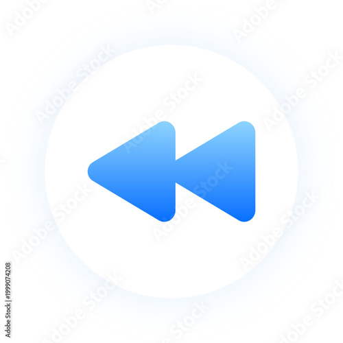 Neon blue rewind icon for media players and video editing controls Free Download Neon blue rewind icon for media players and video editing controls - GFXLoad