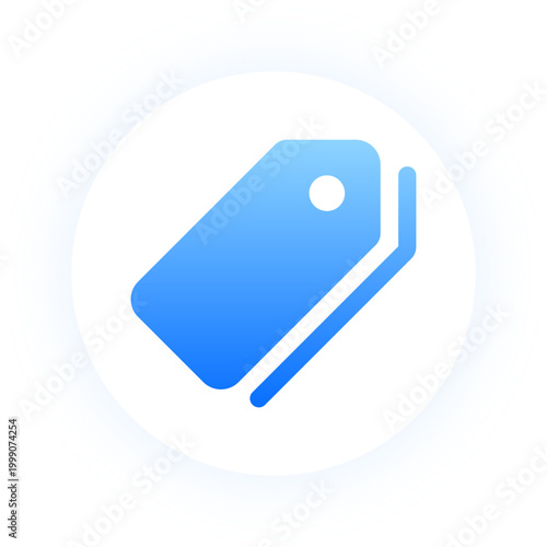 Modern blue multiple pricetags icon for retail promotions and sale events