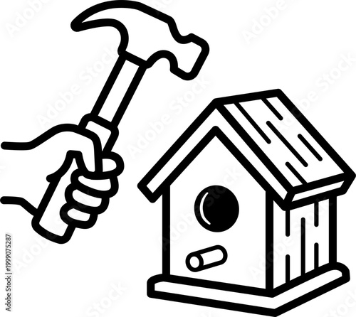 Birdhouse Construction Line Icon